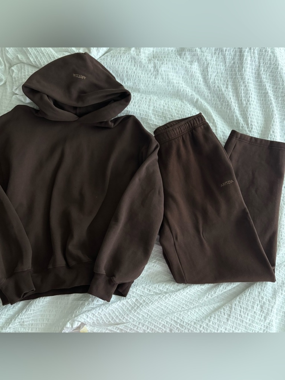Aritzia Chocolate Brown Hoodie and Joggers Set
